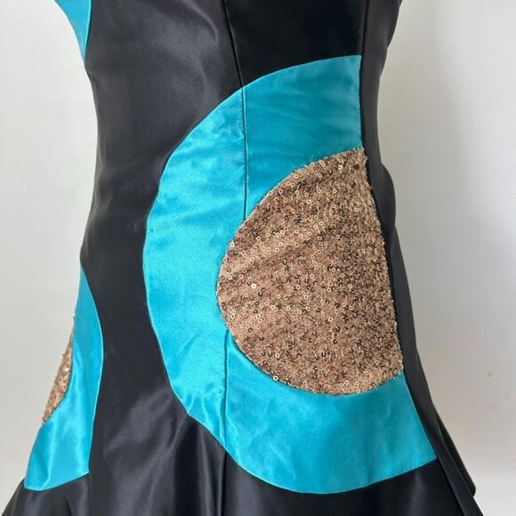 VTG Jessica McClintock x Gunne Sax Mini Dress Size 3 Hoco Sequins Strapless 80s - Picture 4 of 13